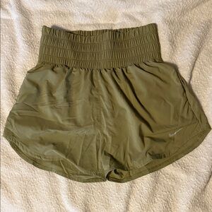 Nike Women's High-Waisted Green Athletic Shorts